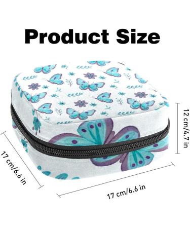 Blue Butterflies Menstrual Cup Storage Bag | Women s Travel Makeup Organizer | High Capacity Bandage Tote - Buy Online on GoSupps.com