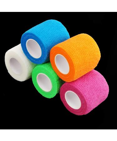 Berolle 6 Rolls 30 Yards Pet Vet Wrap Cohesive Bandages Self Adhesive Bandage Non-woven Elastic Sports Bandages for Wrist and Ankle Sprains Swelling(5cm Wide) - Buy Online on GoSupps.com