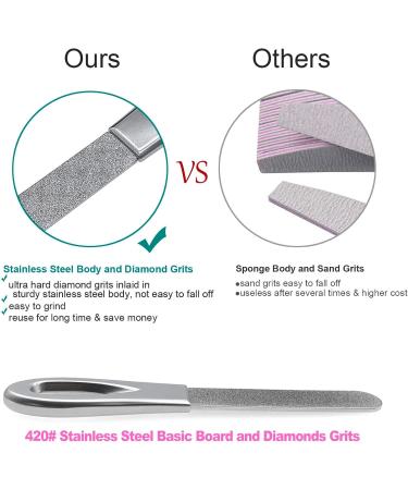 VOGARB Nail File with Case Double Sided 180 Diamond Grits Emery Boards with Work Well Glass Nail Filer Set Anti-Slip Handle for Natural Nails/Thick Toenails (1 PACK-3P(S)) - Buy Online on GoSupps.com