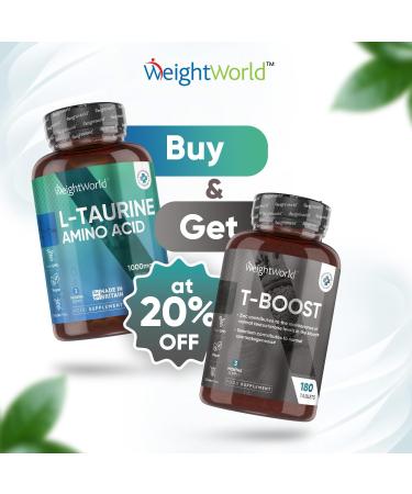 Taurine 1000mg Capsules - 180 High Strength | Vegan Amino Acid Supplement - Pre Workout for Men & Women - Made in UK - Buy Online on GoSupps.com