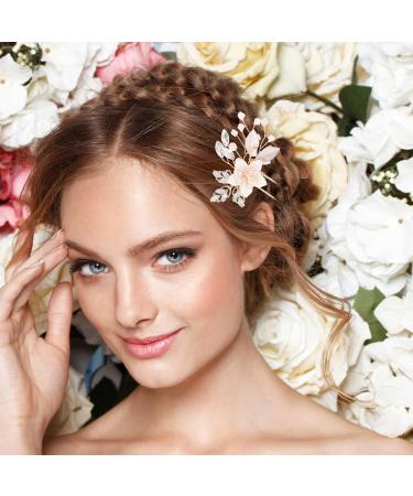 CALLARON Bridal Hair Clip Wedding Hair Clip Wedding Flower Hair Rhinestone Crystal Bride Hair Clips Jewelry Hair Accessories Hairpiece for Women Bridal Hair Clip Wedding Hair Clip - Buy Online on GoSupps.com