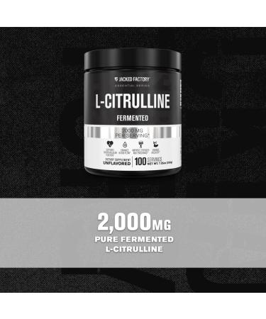 Jacked Factory L-Citrulline Fermented Powder Supplement - 2000mg Per Serving - 100 Servings | Supports Nitric Oxide Levels & Athletic Performance | Unflavored - Buy Online on GoSupps.com