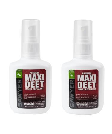 Sawyer Products Premium MAXI DEET 100% DEET Insect Repellent Pump Spray 4-Oz - Twin Pack