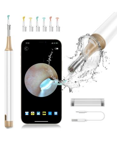 Ear Wax Removal Tool  Wireless Ear Otoscope with Light Ear Wax Removal Kit Cleaner with Camera Cleaning Kit-White