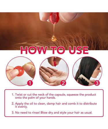 Buy Hair Treatment Serum - 60PCS Hair Vitamins Capsules for Frizzy & Dry Hair | Moisturizing Oil with Avocado | Leave-in Anti Frizz Conditioner - Buy Online on GoSupps.com