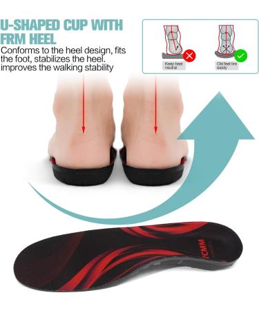 YCMM Heavy-Duty Orthotic Insoles for Plantar Fasciitis Relief - High Arch Support Inserts for Men & Women - Comfort for Flat Feet - Ideal Work Boot Insoles - Size M (Men 9-10.5/Women 10-11.5 - Buy Online on GoSupps.com