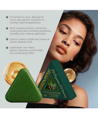 VKaoess Cypress Leaf Hair Soap Nature Triangle Shampoo Bar Solid shampoo and conditioner bar for women and men herbal hair soap for volume and oil control strengthens and smoothes hair 8 pieces - Buy Online on GoSupps.com