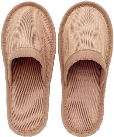 Disposable Spa Shoes for Men & Women - 5 Pairs Closed Toe Non-Slip - Ideal for Hotels Spas & Nail Studios - Light Brown 29cm/11.4inches - Buy Online on GoSupps.com