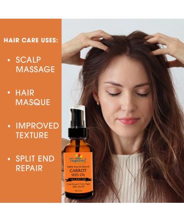 100% Pure Natural Carrot Seed Oil - Cold Pressed Unrefined 2oz for Youthful Skin Hair & Anti-Wrinkle Moisturizing - Buy Online on GoSupps.com