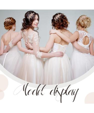 4 Pcs Rhinestone Wedding Hair Clips - Handmade Bridesmaid Accessories in Light Rose Gold - Buy Online on GoSupps.com