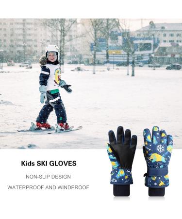 Chanurae Children's Winter Cycling Gloves - Waterproof Ski Gloves for Kids Aged 4-9 | Windproof Thermo Gloves for Skiing & Cycling - Violet - Buy Online on GoSupps.com