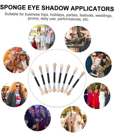 OHPHCALL 20pcs Latex Eye Shadow Stick Double-ended Eye Shadow Brush Eye Shadow Sponge Makeup Gadgets Plastic - Buy Online on GoSupps.com