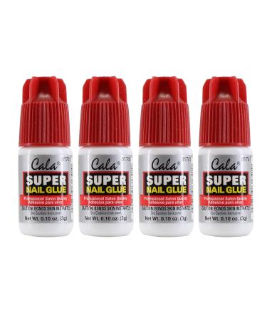 Super Nail Glue Professional Salon Quality | Quick and Strong Nail Liquid Adhesive (4 Bottles)