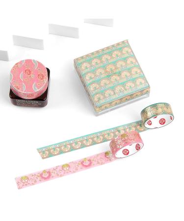 Lychii Washi Tape Set - 12 Rolls Vintage Masking Tape with Gold Foil - Oriental Aesthetic Journaling Supplies for Planner, Bujo & Artistic Projects - Buy Online on GoSupps.com