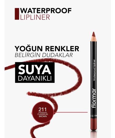 Flormar Waterproof Lipliner for Women - 211 Classical Brown | Long-Lasting & Smudge-Proof | International Shipping Available - Buy Online on GoSupps.com
