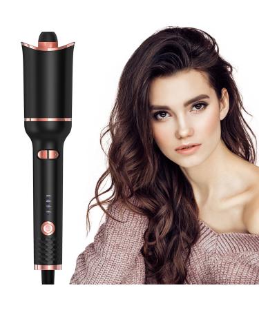Ceramic Ionic Auto-Rotating Hair Curling Wand with Anti-Stuck Technology 1 inch Black