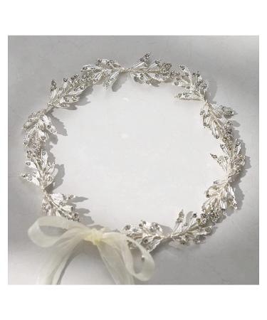 SWEETV Silver Leaf Wedding Headpiece | Handmade Bridal Hair Accessory - Buy Online on GoSupps.com