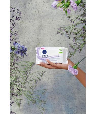 Nivea 3-in-1 Sensitive Cleaning Towels (25 pcs) - Gentle Makeup Wipes with Dexpanthenol for Sensitive Skin - Mild Facial Cleansing Cloths - Old Version - Buy Online on GoSupps.com