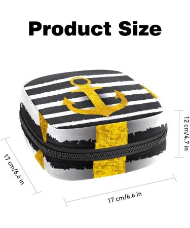 Portable Women's Bonds Storage Pockets - Black & White Striped Period Kit Bag for Girls | Feminine Product Organizer - Buy Online on GoSupps.com