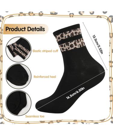 Utensilsto Women's Crew Socks - 6 Pairs Cotton Leopard Sports Socks for Spring & Autumn (Sizes 35-42) - Buy Online on GoSupps.com