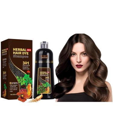 Gemtoy Hair Dye Shampoo 500 ml hair color shampoo for gray hair instant hair color color shampoo instant hair color shampoo for gray hair men and women dark brown 500 ml