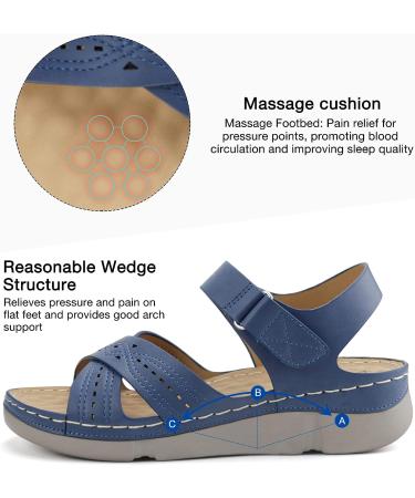 Ortho+rest Women's Orthopedic Arch Support Sandals - Size 8 Navy - Buy Online on GoSupps.com