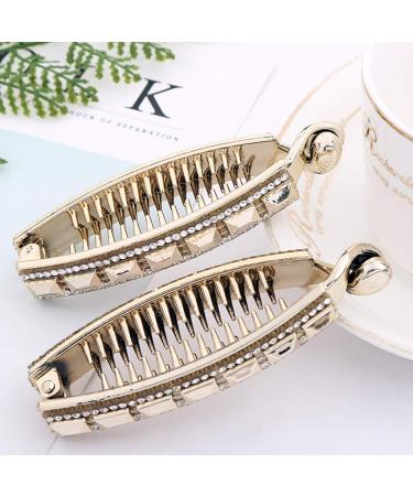 Elegant A0127 Women's Glitter Hair Clips - Luxury Banana Clips for Stylish Ponytails - Buy Online on GoSupps.com