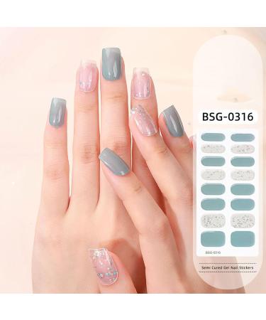 Semi Cured Gel Nail Stickers Set Natural Gloss Gel Nail Strips | Full Nail Wraps for Women Nails Art Fingernail Manicure Stickers Long Lasting Easy to Apply Adhesion - Buy Online on GoSupps.com