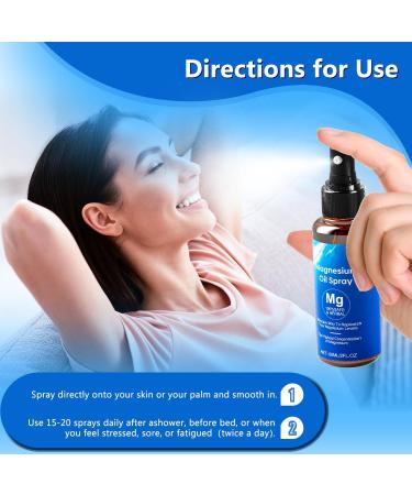 Pure Magnesium Oil Spray Extra Strength Magnesium Oil Skin & Body 60Ml Magnesium Chloride Oil Spray 100% Pure Magnesium Oil Spray for Feet Sleep Relax Anxiety A8 60 ml (Pack of 1) - Buy Online on GoSupps.com