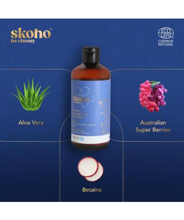 SKOHO 98.046% Natural Refreshing Bodywash | Gentle Cleansing & Moisturizing | COSMOS Certified with Aloe Vera & Super Berries | Paraben & Sulphate Free| 250 ml (Pack of 1) - Buy Online on GoSupps.com