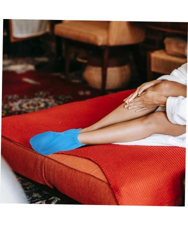 Housoutil 1paire Chaussettes Cire De Paraffine Pour Soins Confortables Et R utilisables Pour Spa Massage Et Th rapie Cire Chaude 30x23cm bleu - Buy Online on GoSupps.com
