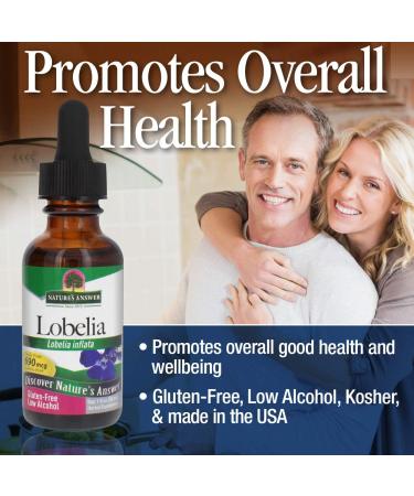 Lobelia Herb Supplement - Natureâ€™s Answer 1 FL Oz | Gluten & Alcohol-Free | Boost Immunity & Overall Health (690mcg) - Buy Online on GoSupps.com
