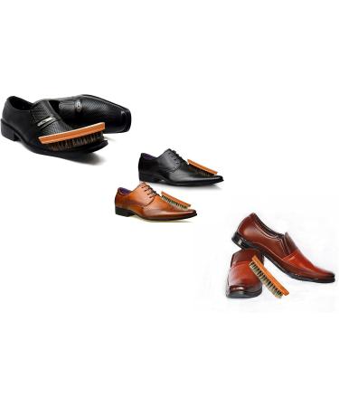 Premium Horsehair Shoes Brush Set of 2 - Ideal for Shoes Boots Car Seats Sofas Bags - Enhance Shine and Clean with Genuine Horsehair Bristles - For Men's Shoe Care For Men - Buy Online on GoSupps.com