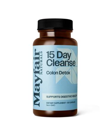 15 Day Cleanse Colon Detox Dietary Supplement 30 Capsules Natural Laxative for Constipation and Digestive Health Supplement 30 Count (Pack of 1)