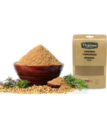 Thames Organic Coriander Ground 250g - Certified Non-GMO Vegan, No Additives, Resealable Bag - Buy Online on GoSupps.com