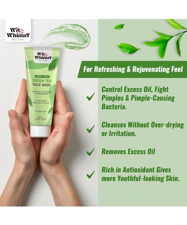 Wit & Whimsy Cherry Cheeks Green Tea Face Wash Premium Ayurvedic Formulation Enriched With Green Tea & Turmeric Extract For All Skin Type - 100ML (3.38 Oz) - Buy Online on GoSupps.com