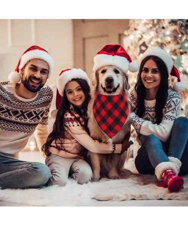 GOYOSWA 2 Pack Christmas Dog Bandanas for Large Dogs Buffalo Plaid Dog Bandana Triangle Scarf Christmas Dog Cosumes for Small Medium Large Extra Large Dogs (Red Plaid Large) Red Plaid Large - Buy Online on GoSupps.com