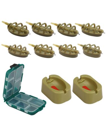 Cinveed 11 pieces Method feeder set fishing inline feeder basket carp fishing feeder accessories with bait box bait shape bait feeders 15/25/30/5/40/60g - Buy Online on GoSupps.com