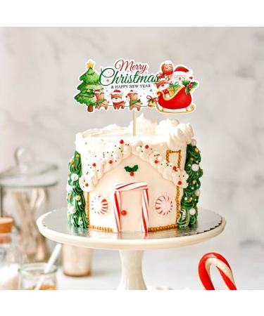 Blumomon 1Pcs Merry Christmas Cake Topper Xmas Cupcake Pick Decorations for Xmas Party New Year Ceremony Cake Cake Decor Party Supplies Christmas-1 - Buy Online on GoSupps.com