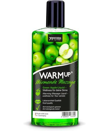 JoyDivision WarmUp Massage Oil Green Apple 150ml | Warming Massage Liquid for Couples | Apple Fragrance & Taste | Perfect for Relaxation - Buy Online on GoSupps.com