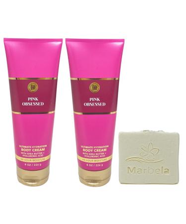 Bath & Body Works Womens Pink Obsessed 2 Ultimate Hydration Body Cream with a with Natural Oats Soap