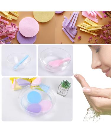 144 Pcs Compressed Facial Sponge | Smilerain Face Cleansing Exfoliating Pads for Women - Makeup Removal Sponge in Blue, Pink, Yellow & Purple - Buy Online on GoSupps.com