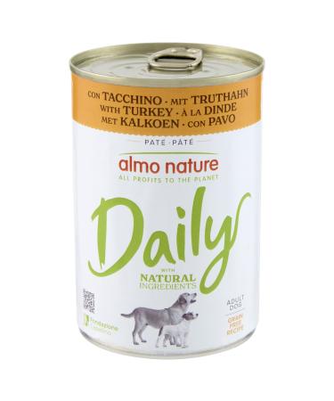 Almo Nature Daily Dog - Wet Food for Dogs with Turkey - 24 cans of 400g