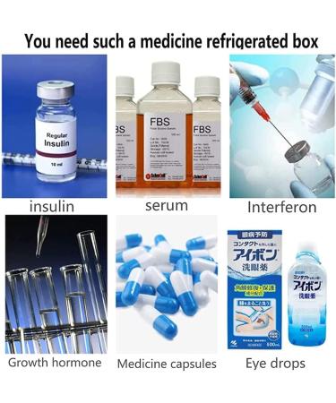 Mini Fridge Insulin Cooler Built in Rechargeable Lithium Battery Suitable for Insulin Serum Eye Drops Storage Travel Airplane 220V-Battery*1 Battery*1 220v - Buy Online on GoSupps.com