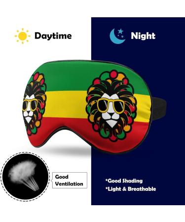 Lion Glasses Jamaica Rasta Sleep Mask Eye Cover for Sleeping Blindfold with Adjustable Strap Blocks Light Night Travel Nap for Men Women - Buy Online on GoSupps.com