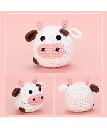 Loveknotpop Crochet Kit: Easy Crochet Animal Kit for All Ages | Soft Yarn & Step-by-Step Video | Cute Cow Design | Perfect Gift for Easter, Mother's Day, Christmas & Birthdays - Buy Online on GoSupps.com