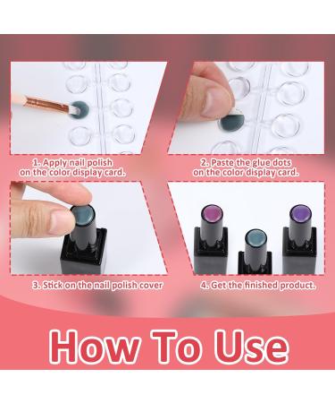 240Pcs Round False Nail Display Tips - Clear Nail Art Color Chart with Adhesive Stickers for Training & Practice - Buy Online on GoSupps.com