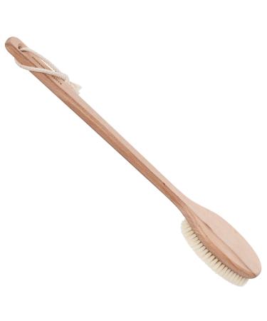 Redecker Beechwood Bath and Shower Brush  100% Made in Germany  Long 19-1/2 Handle for Hard-to-Reach Areas  Natural Pig Bristle Fibers Remove Dead Skin 19-1/2-Inches