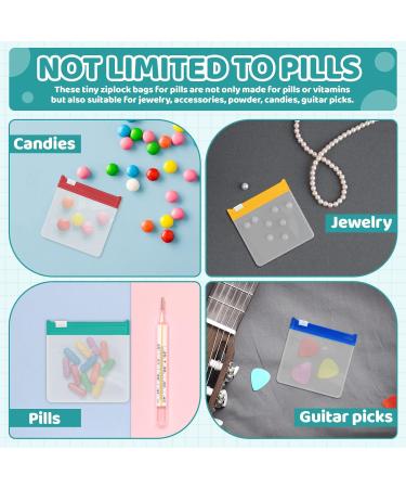 35Pcs Portable Pill Pouches | Reusable Mini Ziplock Bags for Medicine & Vitamins | Clear Self-Sealing Pill Organizers 2.9x2.9in - Buy Online on GoSupps.com