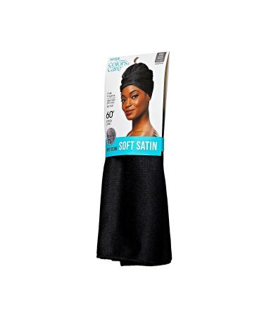 KISS COLORS & CARE Soft Satin Wrap Scarf - Black | Long Lasting Multi-Purpose Scarf for Frizz Control, Breakage Prevention, and Hair Style Security - Ideal for Wigs, Weaves, and All Hair Types - Buy Online on GoSupps.com